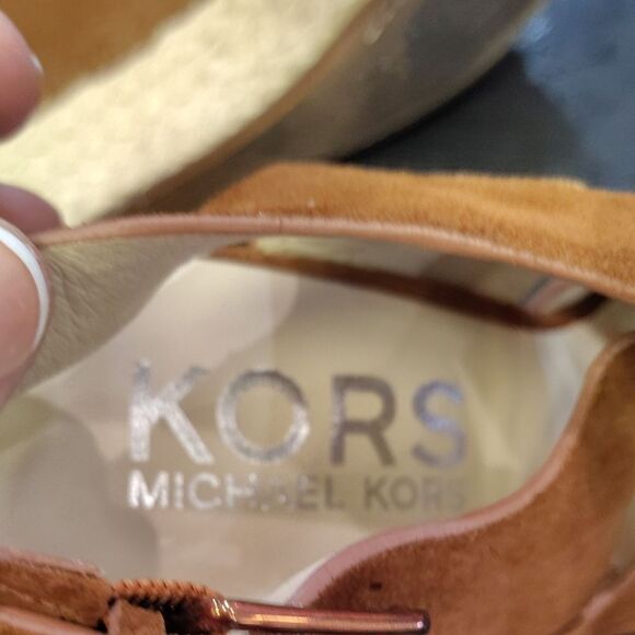 Michael Kors Tan Wedge Sandals with Strappy Design - Picture 6 of 6